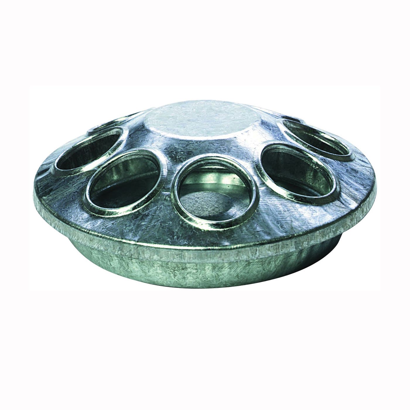 Miller Chick Feeder, 8-Compartment, Embossed, Rounded Edge, Steel, Galvanized