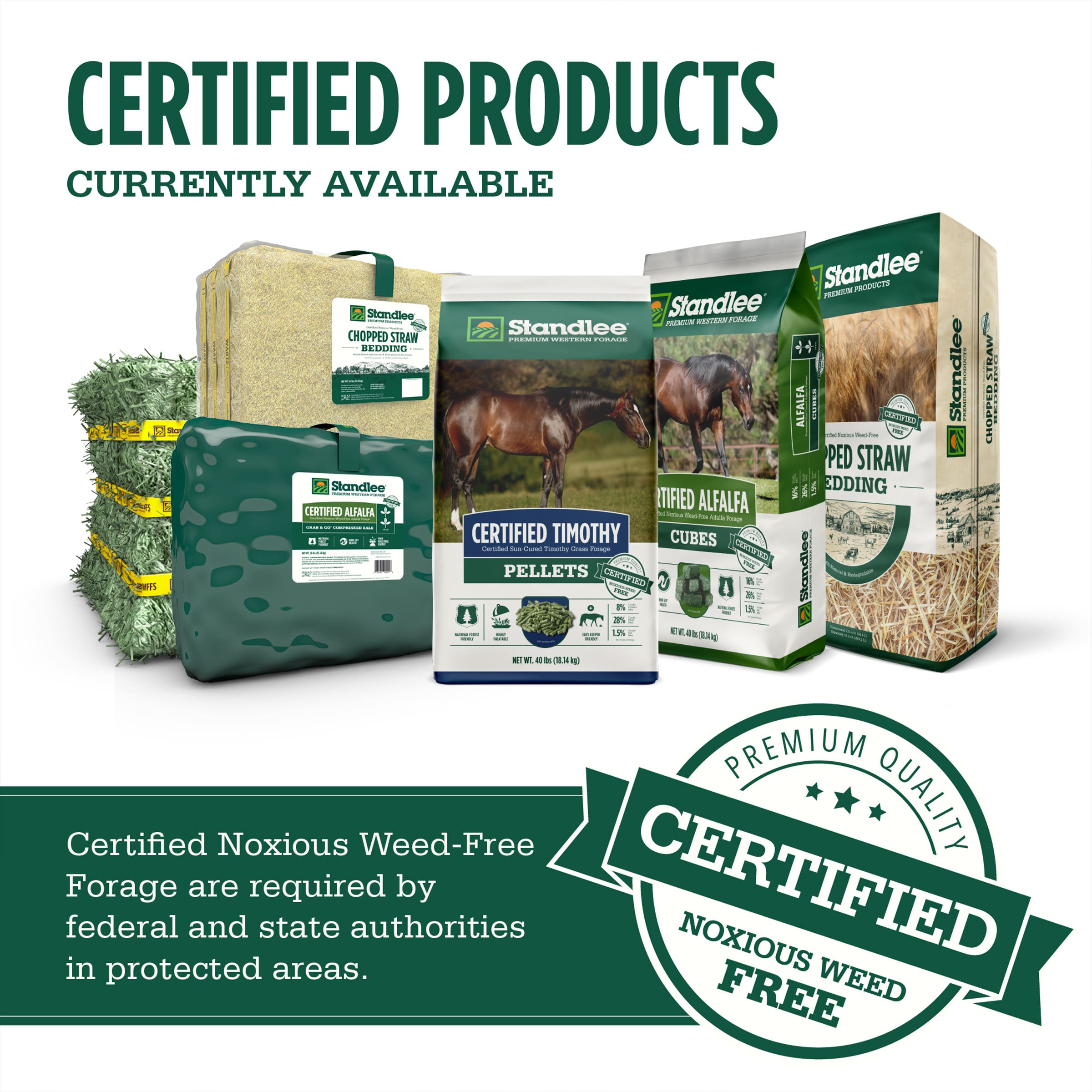 STANDLEE Certified Timothy Grass Compressed Bale