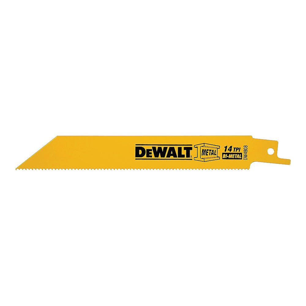 DEWALT DW4808 Reciprocating Saw Blade, Applicable Materials: Angle Iron, Fiberglass, Metal, Rubber, 3/4 in W, 6 in L