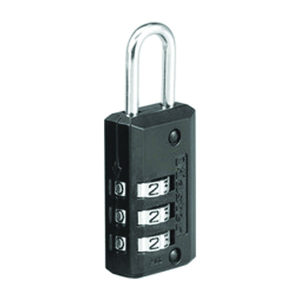 Master Lock 647D Padlock, Resettable Combination Key, 3/16 in Dia Shackle, 7/8 in H Shackle, Steel Shackle, Zinc Body