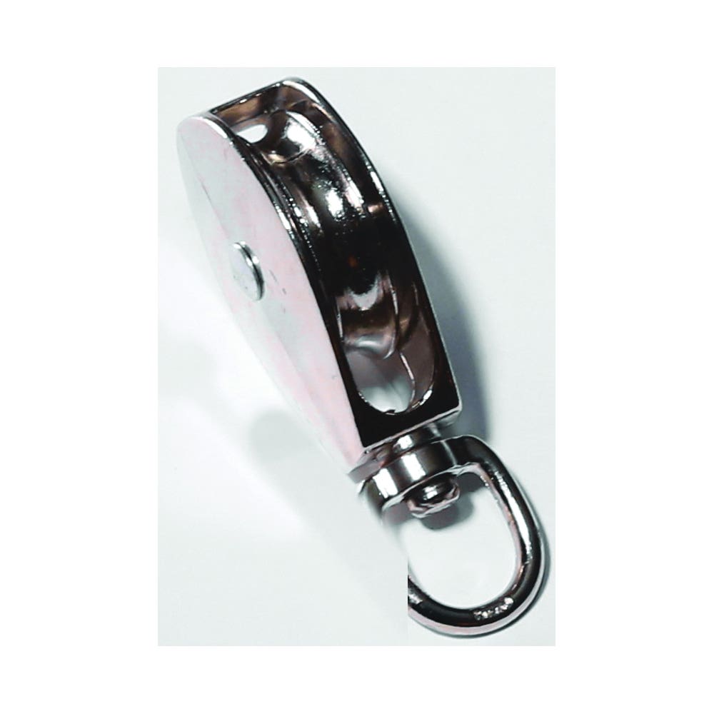 Baron 0173ZD-1 Swivel Eye Pulley, 1/4 in Rope, 1 in Sheave, Chrome