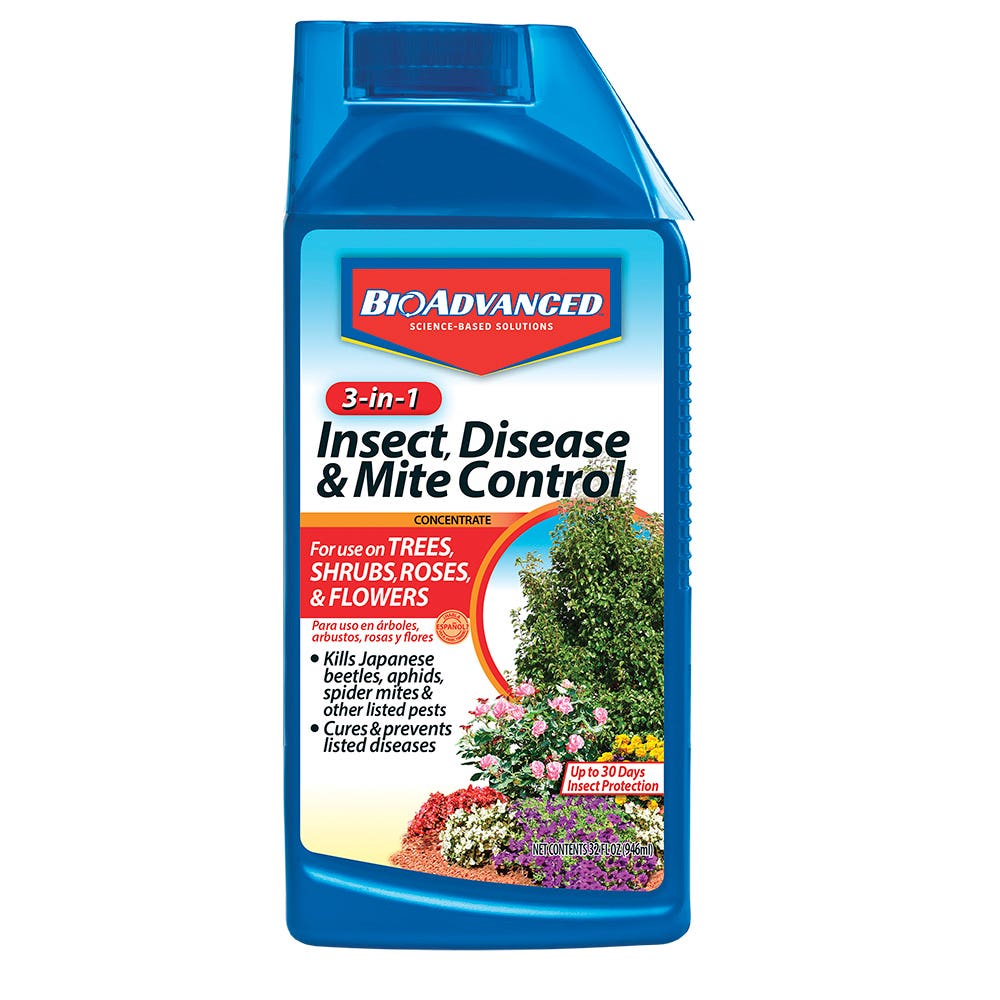 BayerAdvanced 3-in-1 Insect Disease and Mite Control, Liquid, Spray Application, 32 oz Bottle