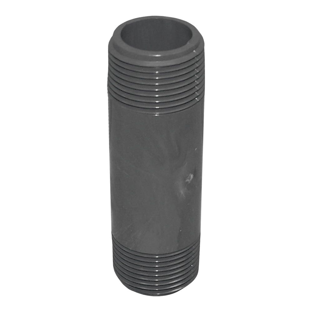 Genova 300 Series Pipe Nipple, 3/4 in, MIP, PVC, Gray, SCH 80 Schedule, 4 in L
