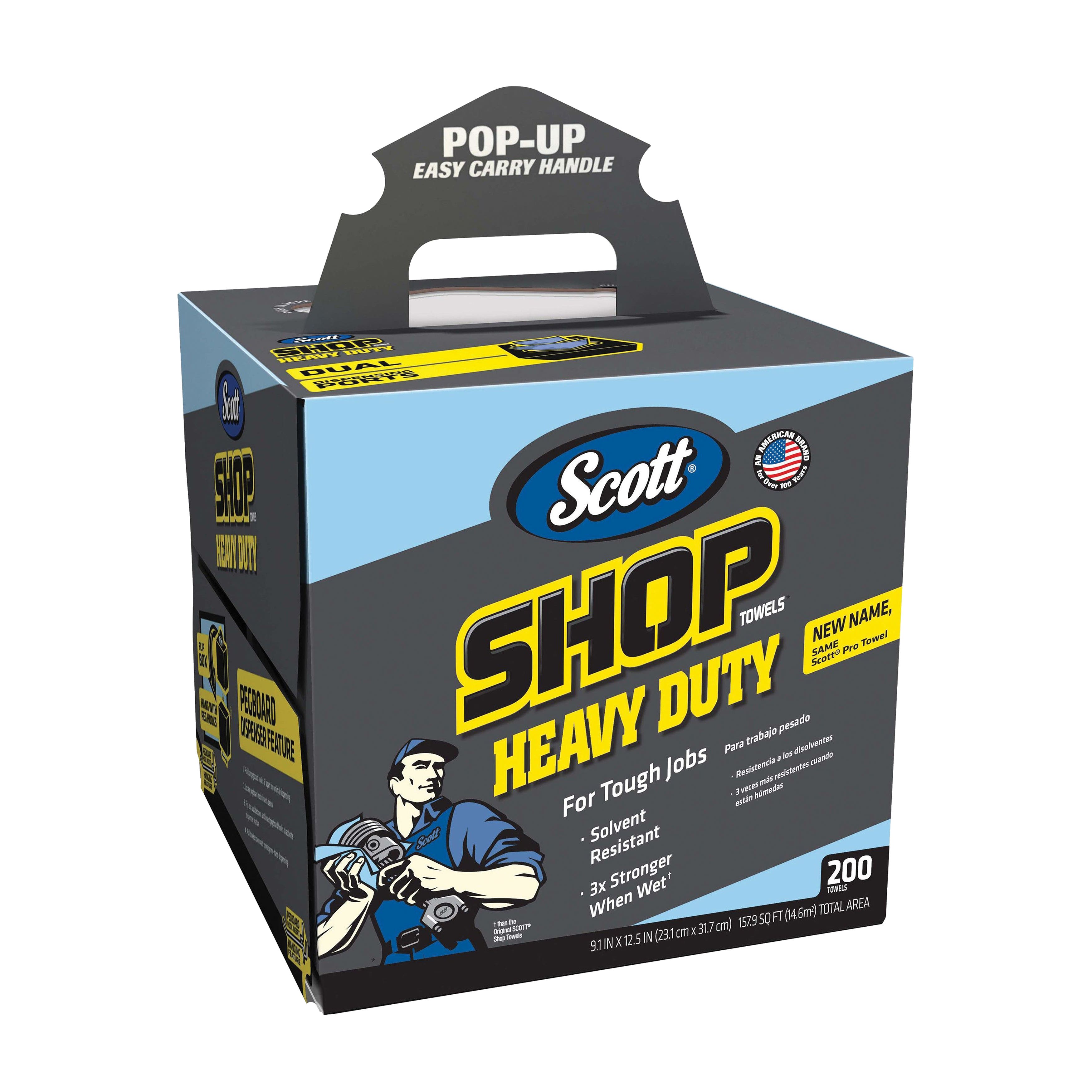 Scott 39360 Shop Towel, 9.1 in L, 12-1/2 in W, Blue