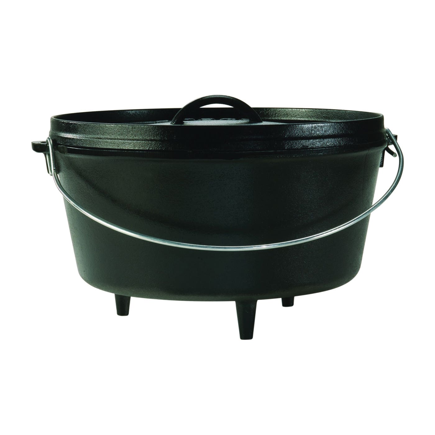 Lodge Camp Dutch Oven, 8 qt Capacity, Cast Iron, Black, Bail Handle