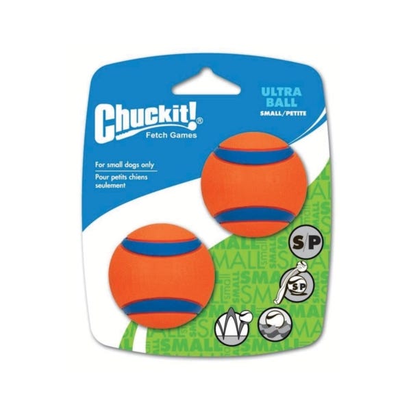 Chuckit! Dog Toy, S, Rubber, Blue/Orange - 791811