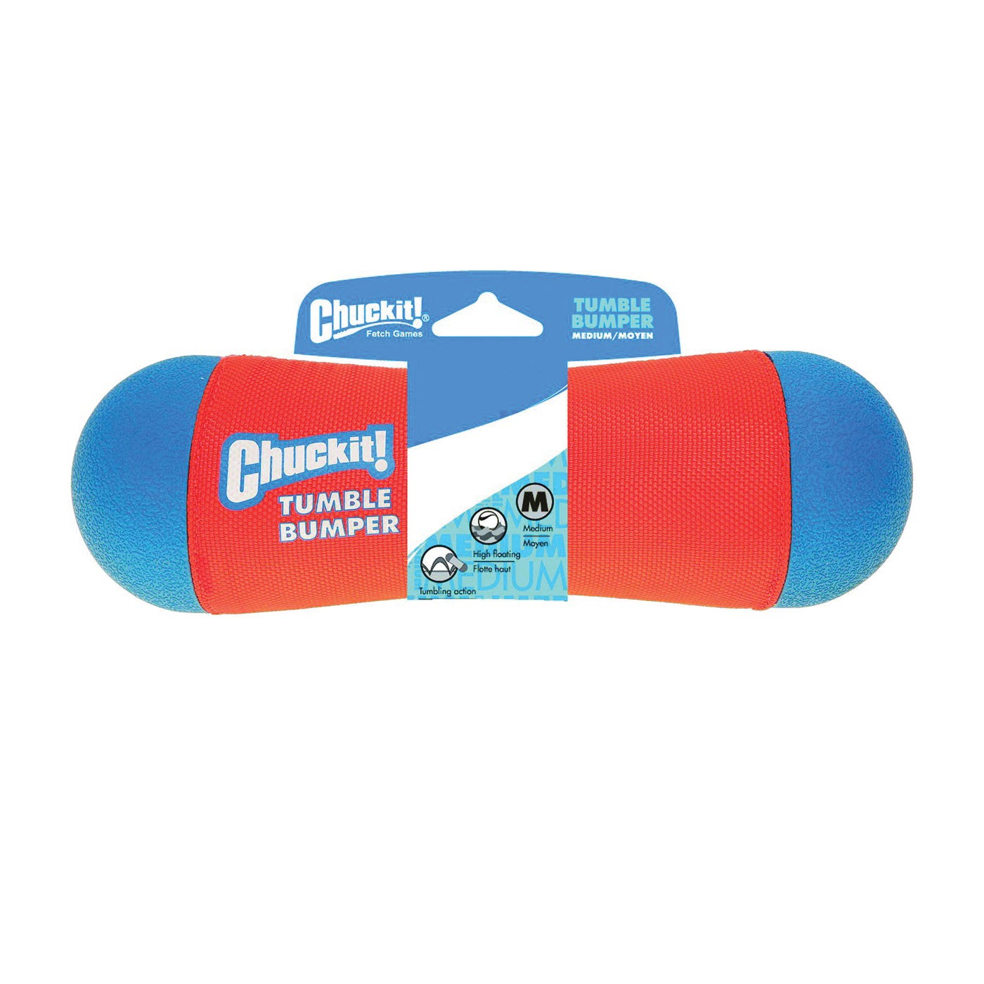 Chuckit! Dog Toy, M, Foam/Polyester/Rubber, Blue/Orange