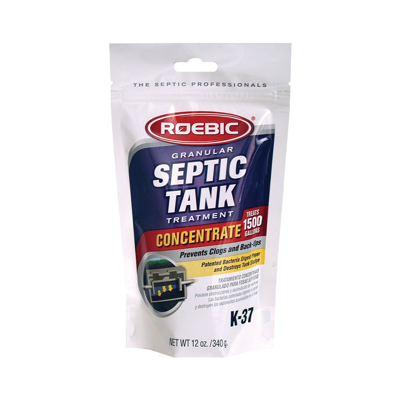 Roebic Septic System Treatment, Granular, White, 12 oz, Bag