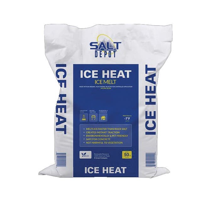 Salt Depot IH50 ICE HEAT Ice Melt, Crystalline, Blue, Slightly Aromatic, 50 lb
