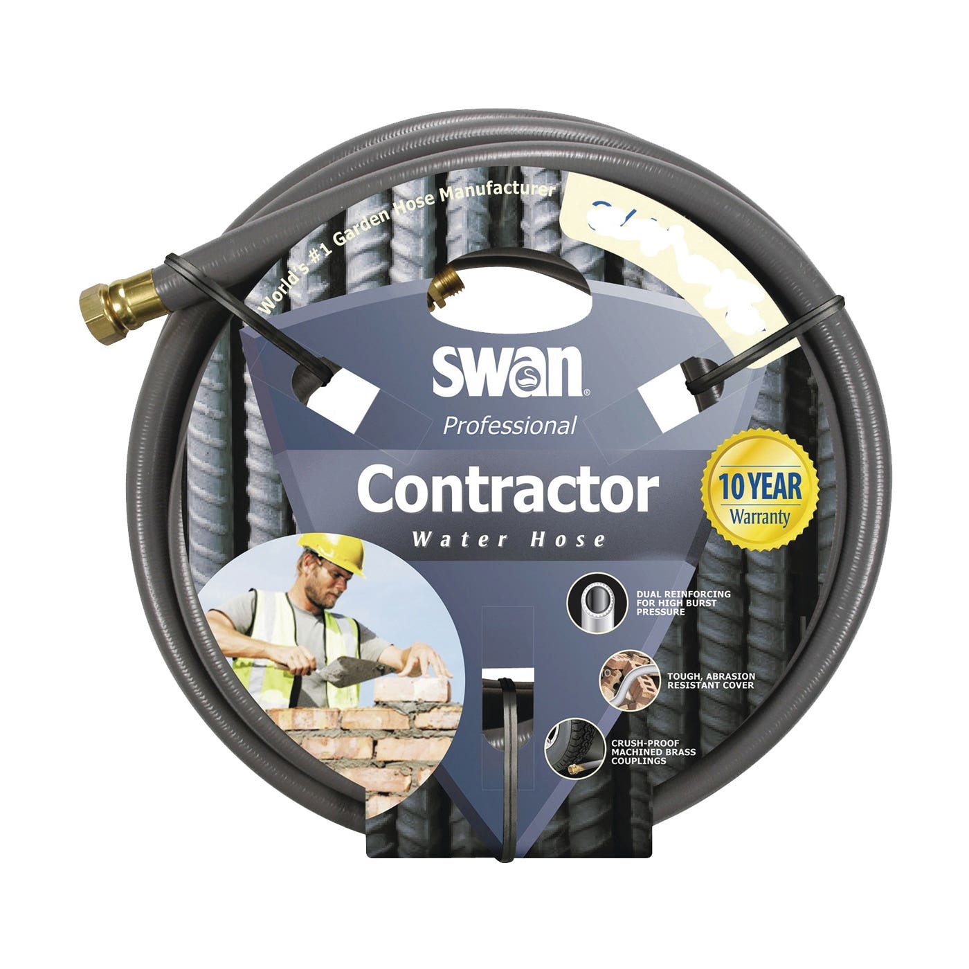 Swan SNCG34075 Garden Hose, 75 ft L, Rubber/Vinyl, Red