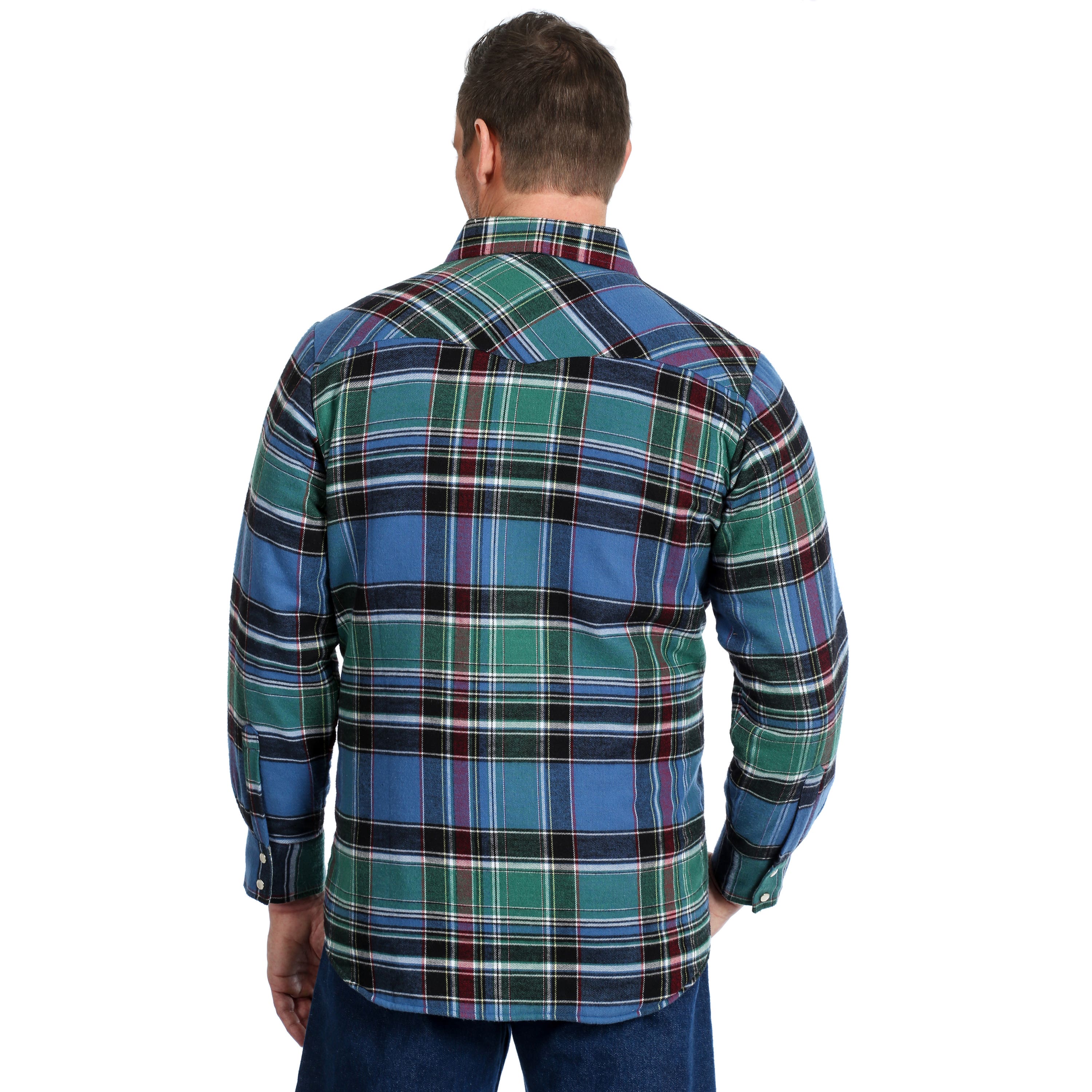 Wrangler Men's Long Sleeve Quilted Lining Flannel Shirt Jacket- 3X,Tall