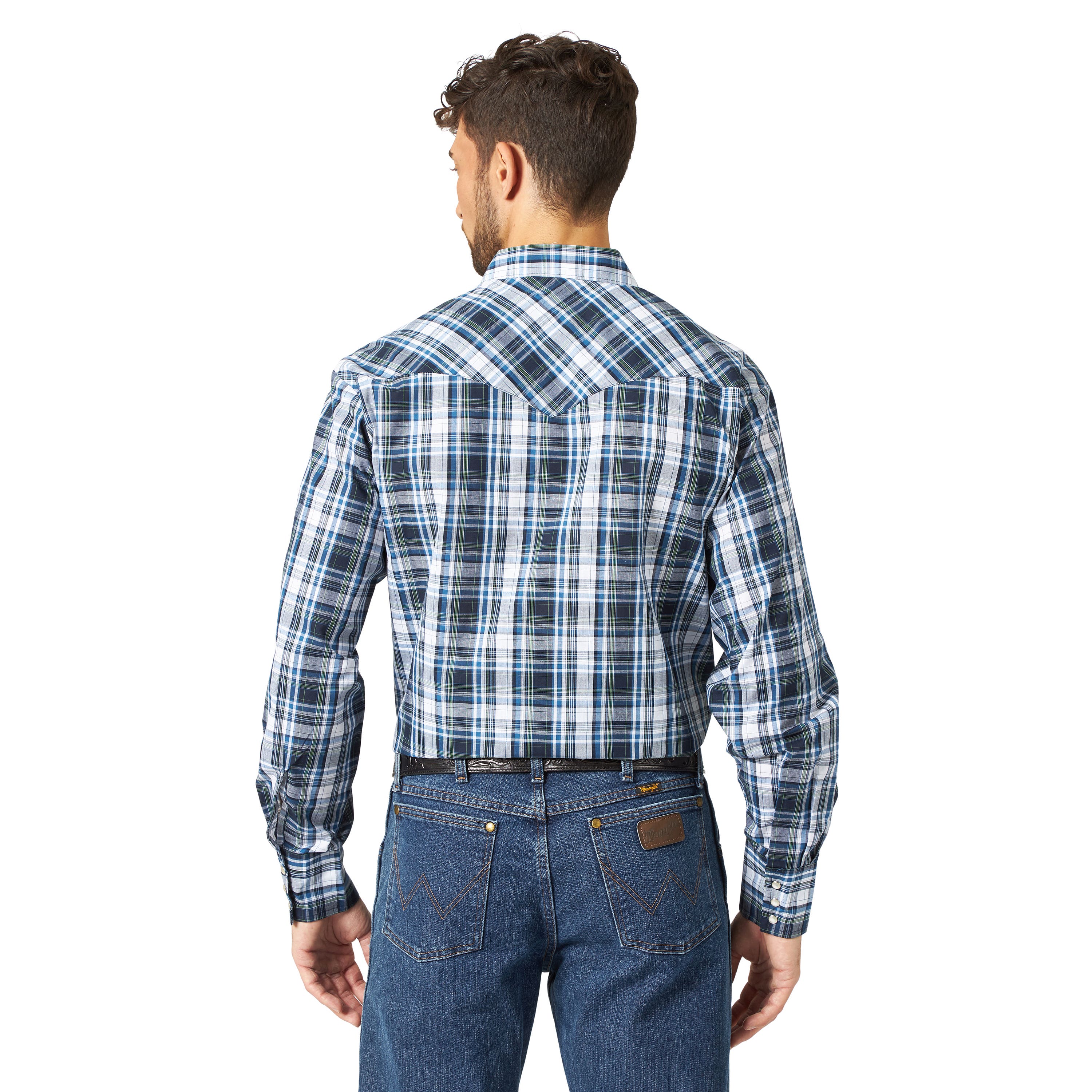 Wrangler Western Shirt, XL, Regular, Cotton/Polyester, Assorted, Plaid Print/Pattern, Spread Collar