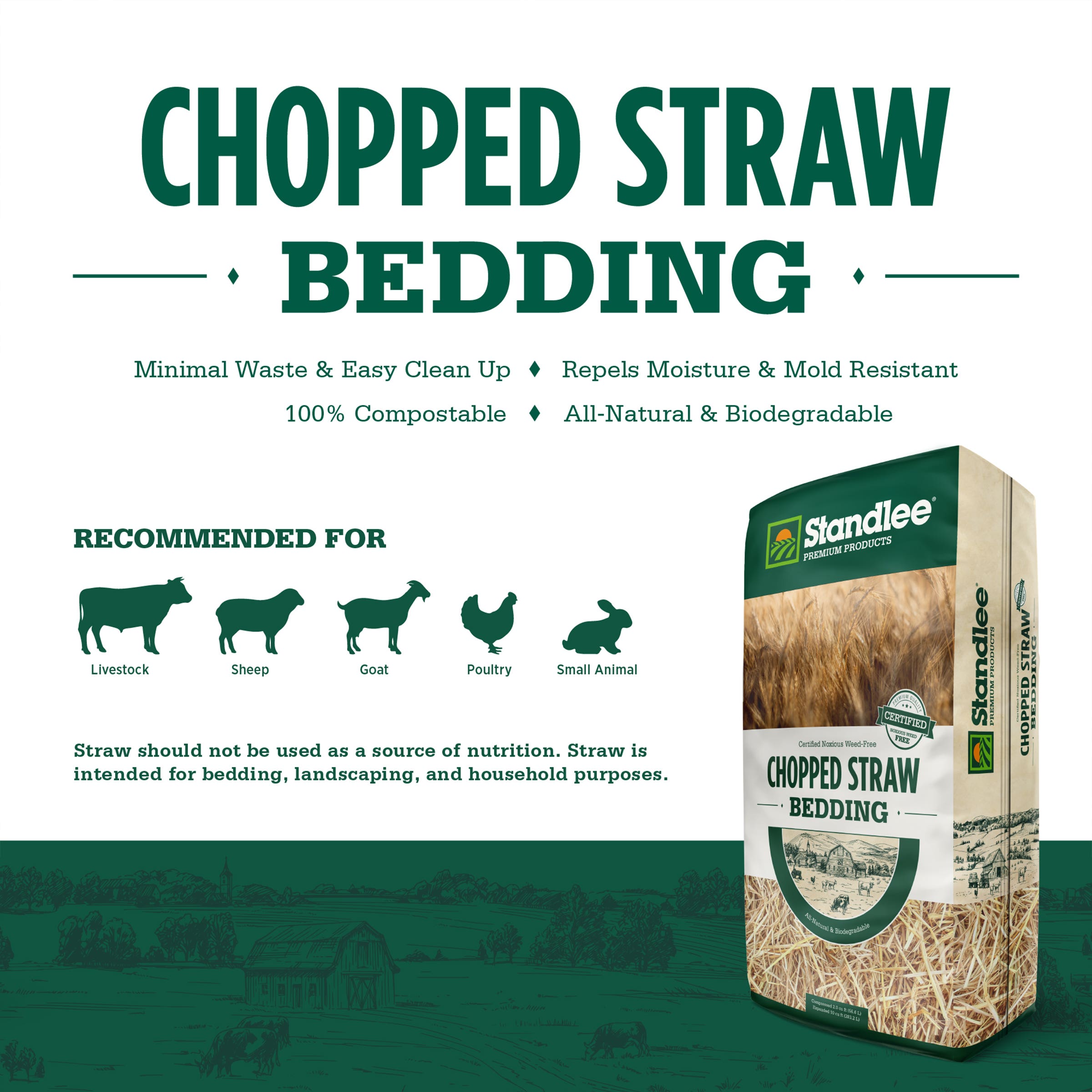Standlee Chopped Straw 25 lb