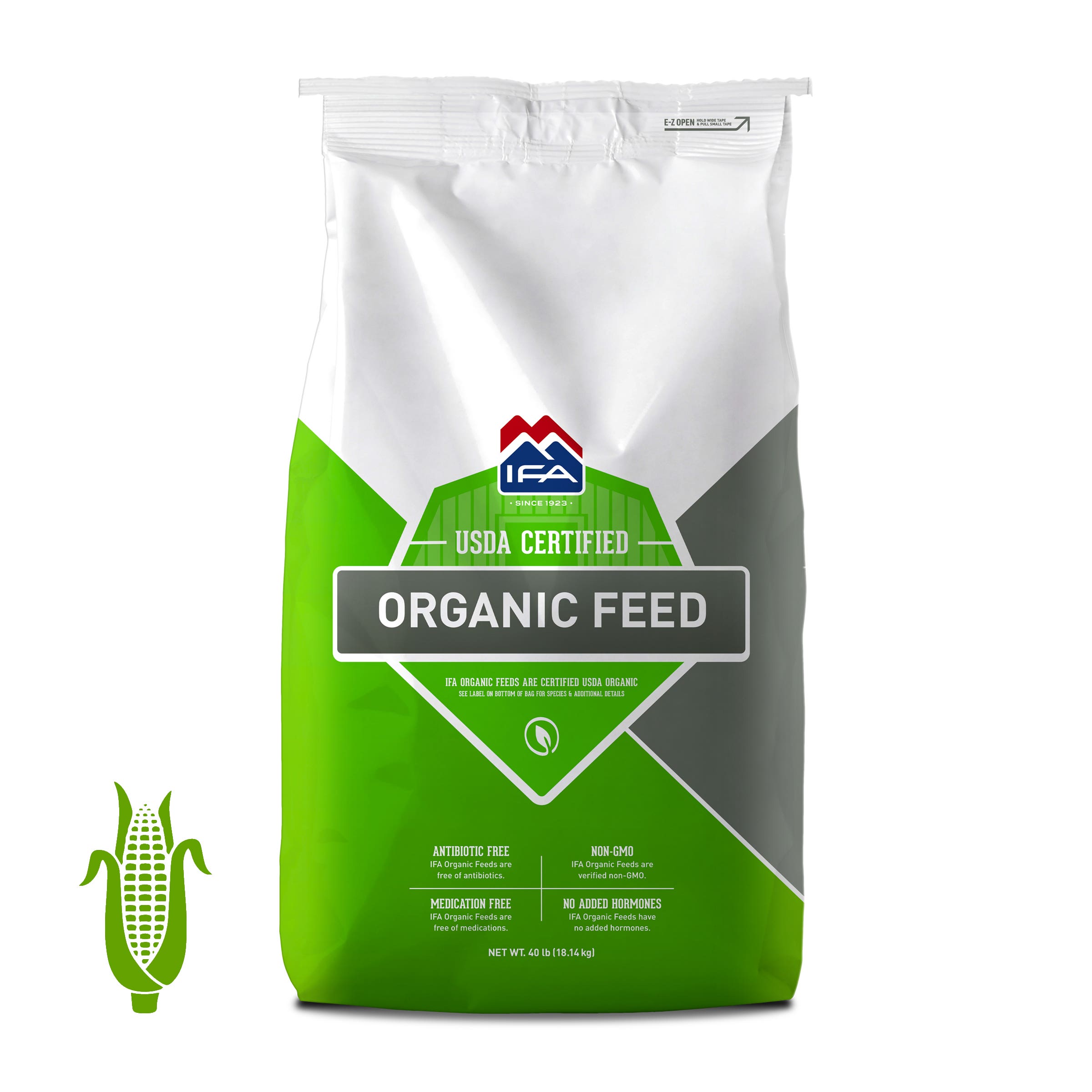 IFA Organic Cracked Corn General Grain Feed, 40 Lb. Bag