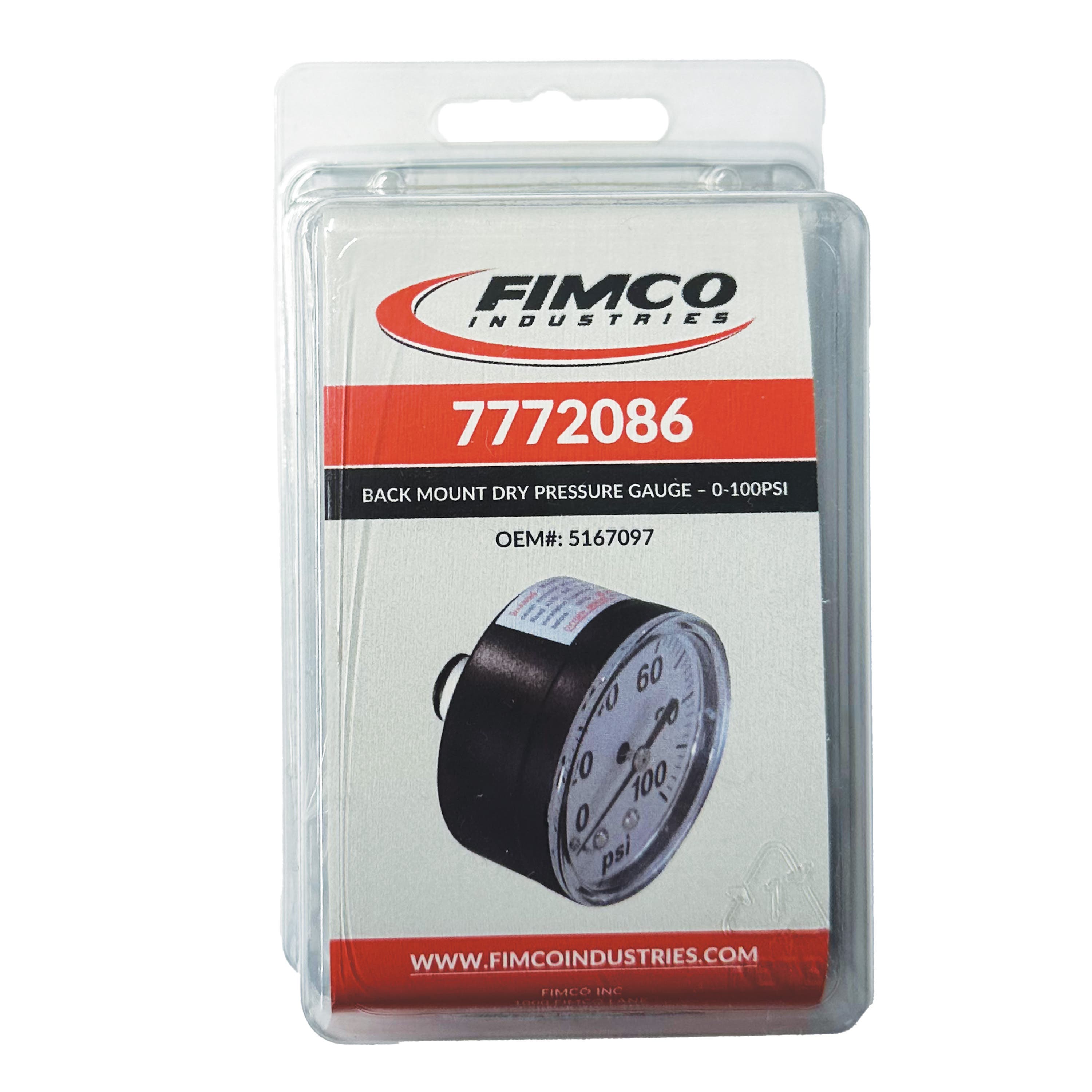 Fimco Back-Mount Pressure Gauge