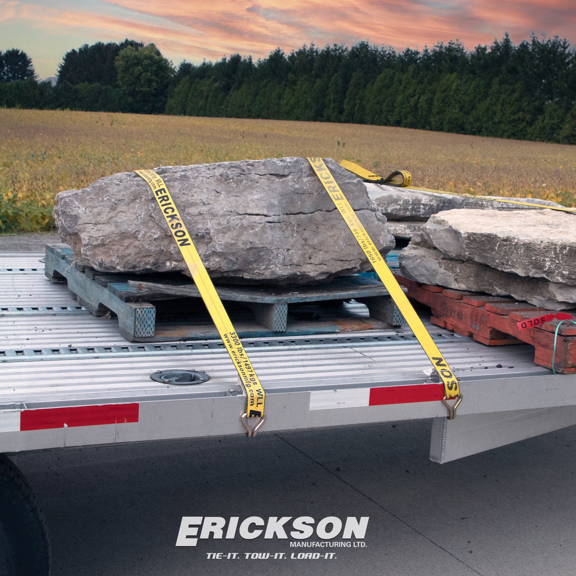 Erickson 2″ x 27′ 10,000 lb. Ratchet Strap with Double J-Hooks