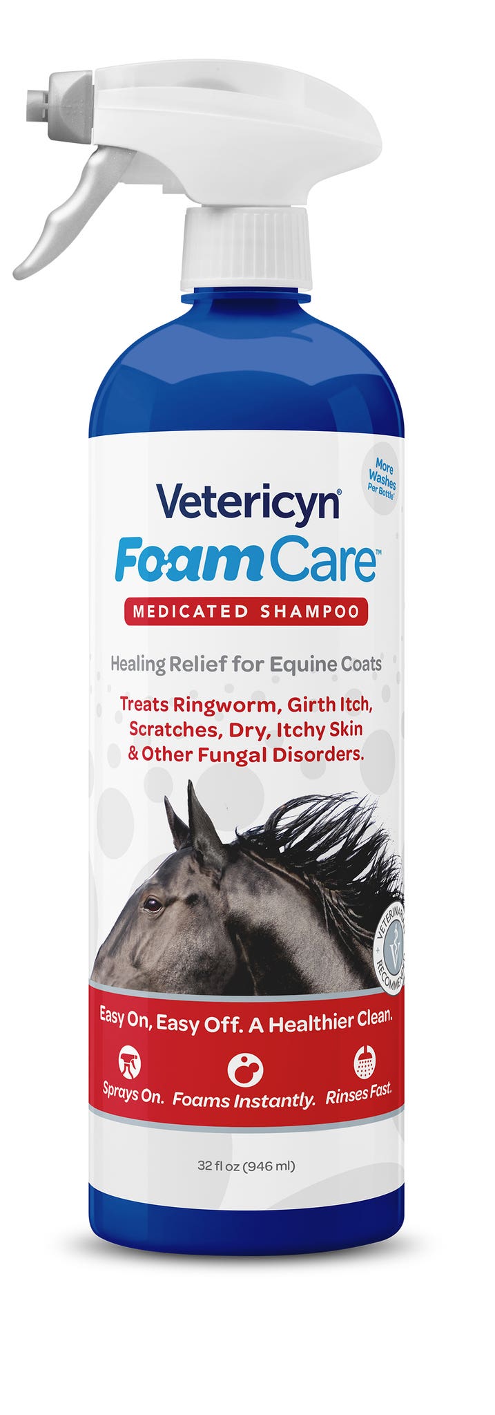 Vetericyn FoamCare Medicated Equine Shampoo, 32 oz