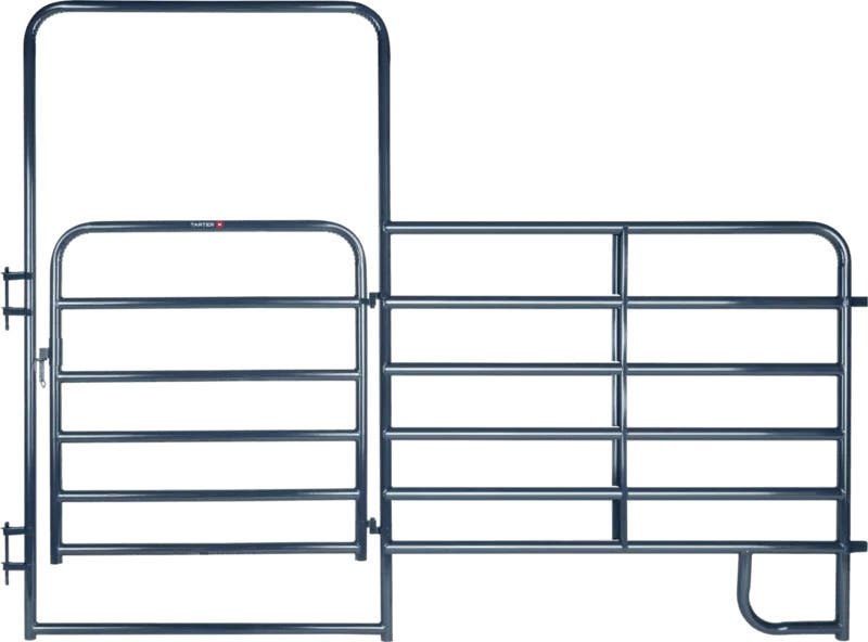 Tarter American Panel with Walk?Thru Bow Gate 12 ft × 6 ft Grey