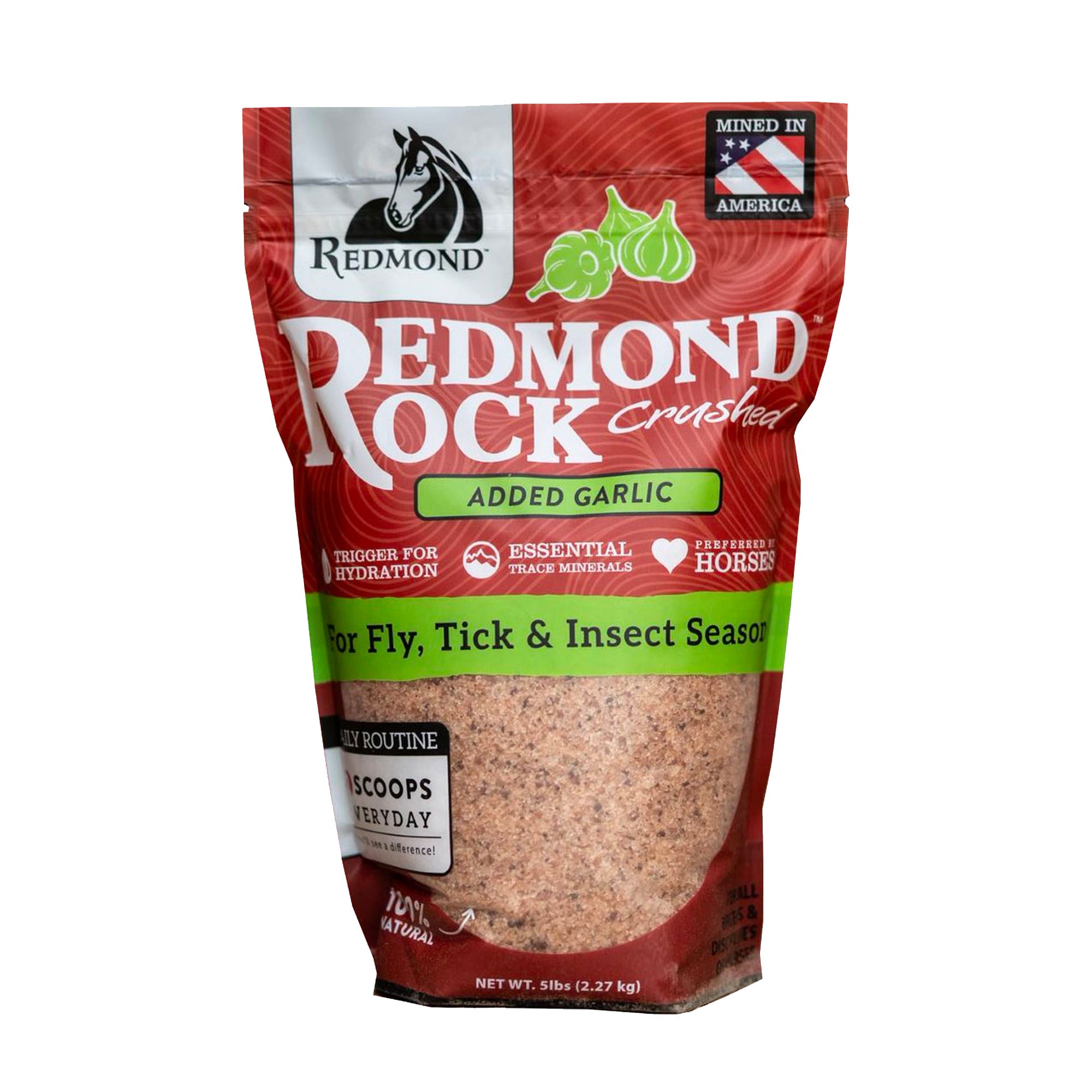 Redmond Rock Crushed with Garlic, Horse Supplement
