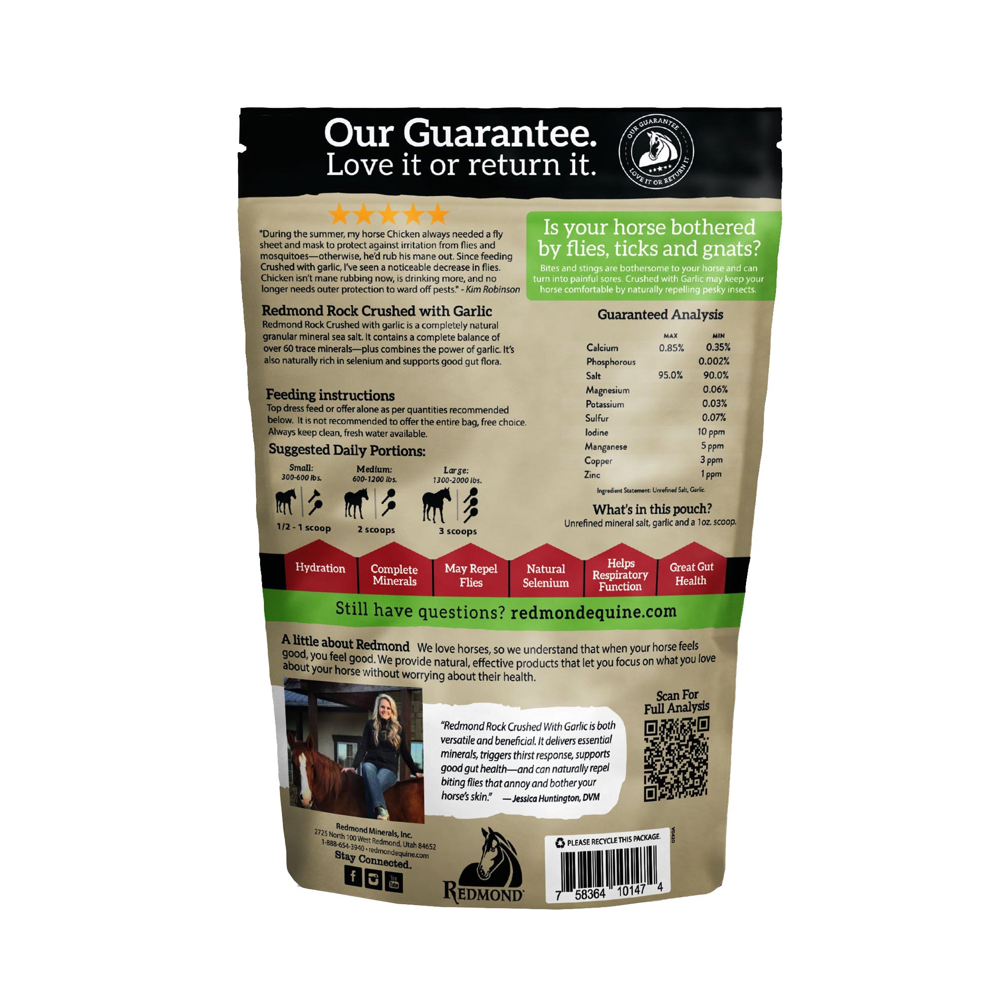 Redmond Rock Crushed with Garlic, Horse Supplement