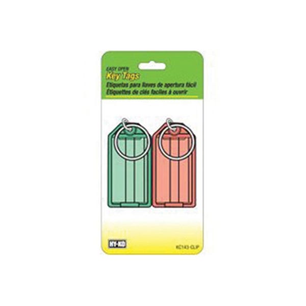 Hy-Ko Key Tag, 5-1/2 x 2-3/4 x 1/4 in Dimensions, Plastic, 2/PK