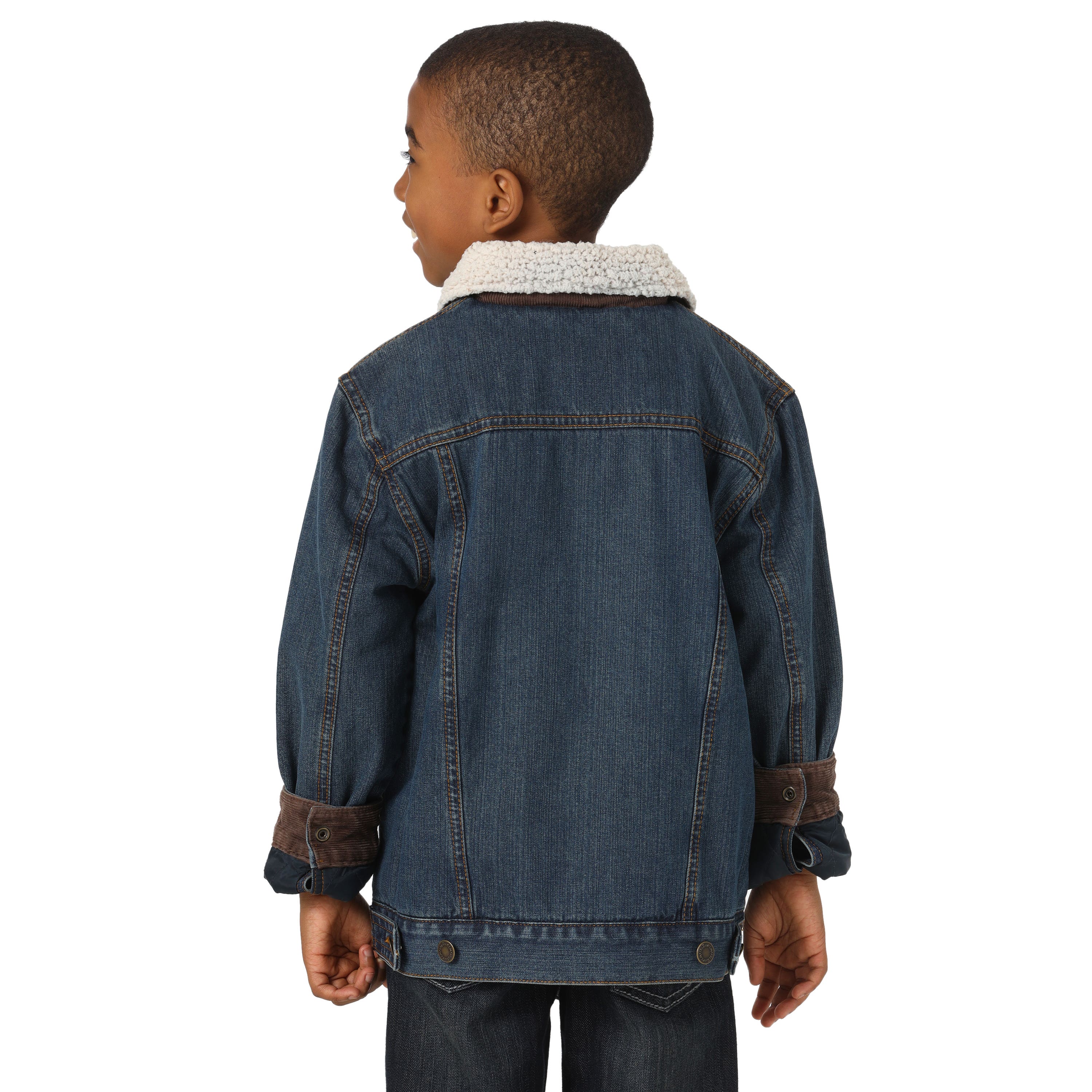 Wrangler Jacket, Boy's, M, Cotton, Rustic Blue, Spread Collar, Button Closure