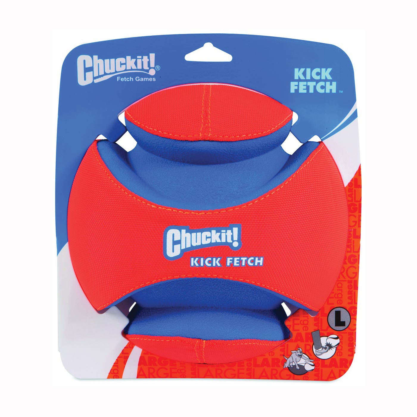 Chuckit! Dog Toy, L, High-Visibility, Canvas/Foam/Rubber, Blue/Orange