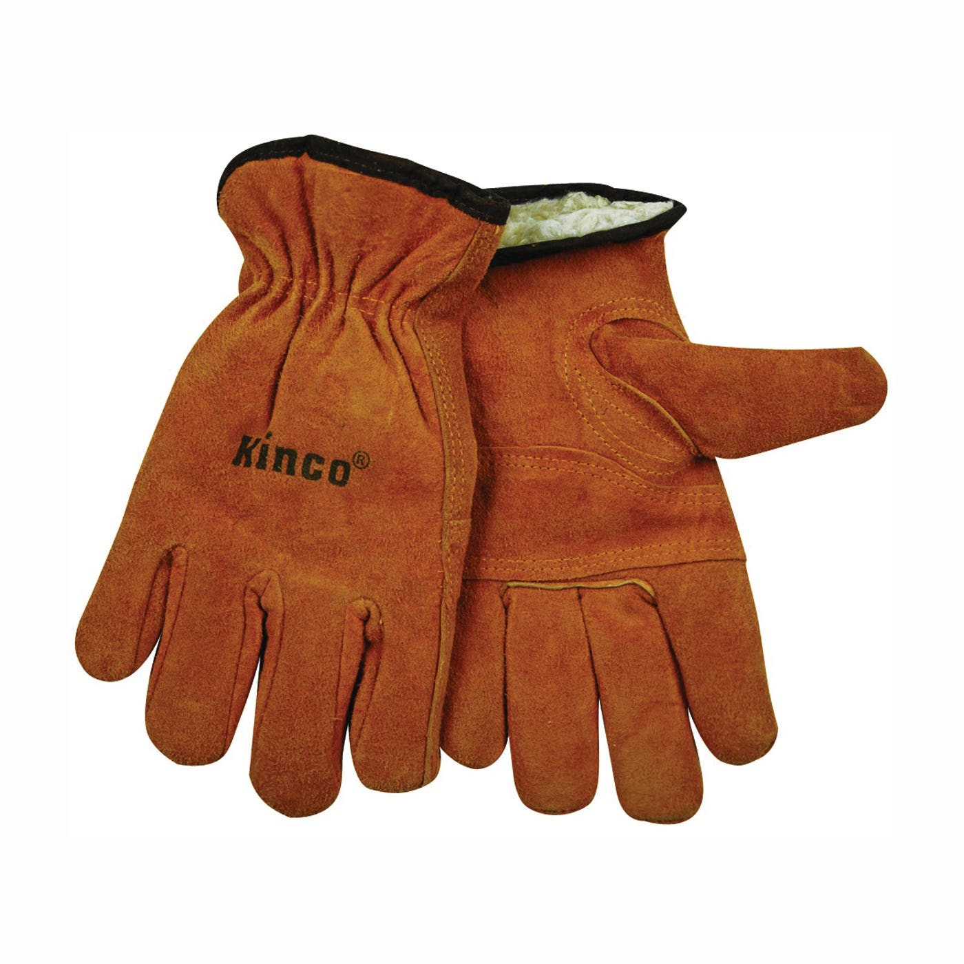 Kinco 51PL-XL Driver Gloves, Men's, XL, 10-1/2 in L, Keystone Thumb, Easy-On Cuff, Cowhide Leather, Gold