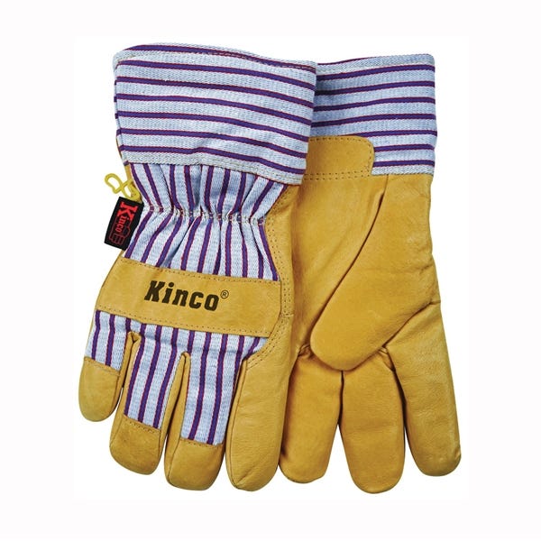 Kinco 1927-Y Protective Gloves with Safety Cuff, Wing Thumb, Blue/Gray/Yellow