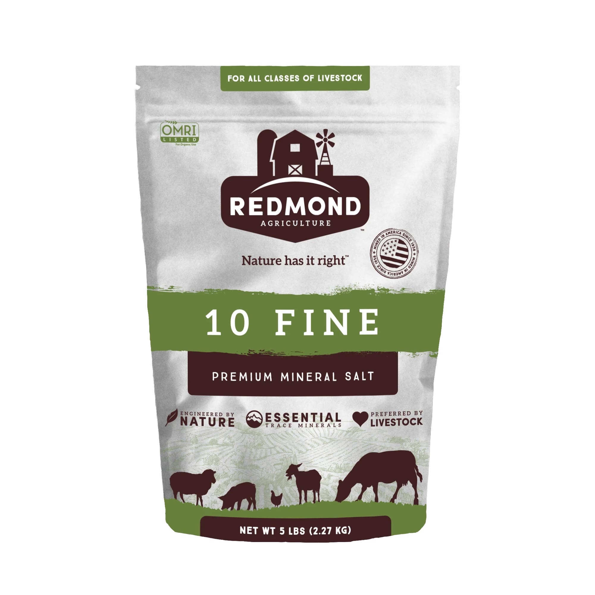 Redmond Premium Mineral Salt 10 Fine, 5 lb, Bag
