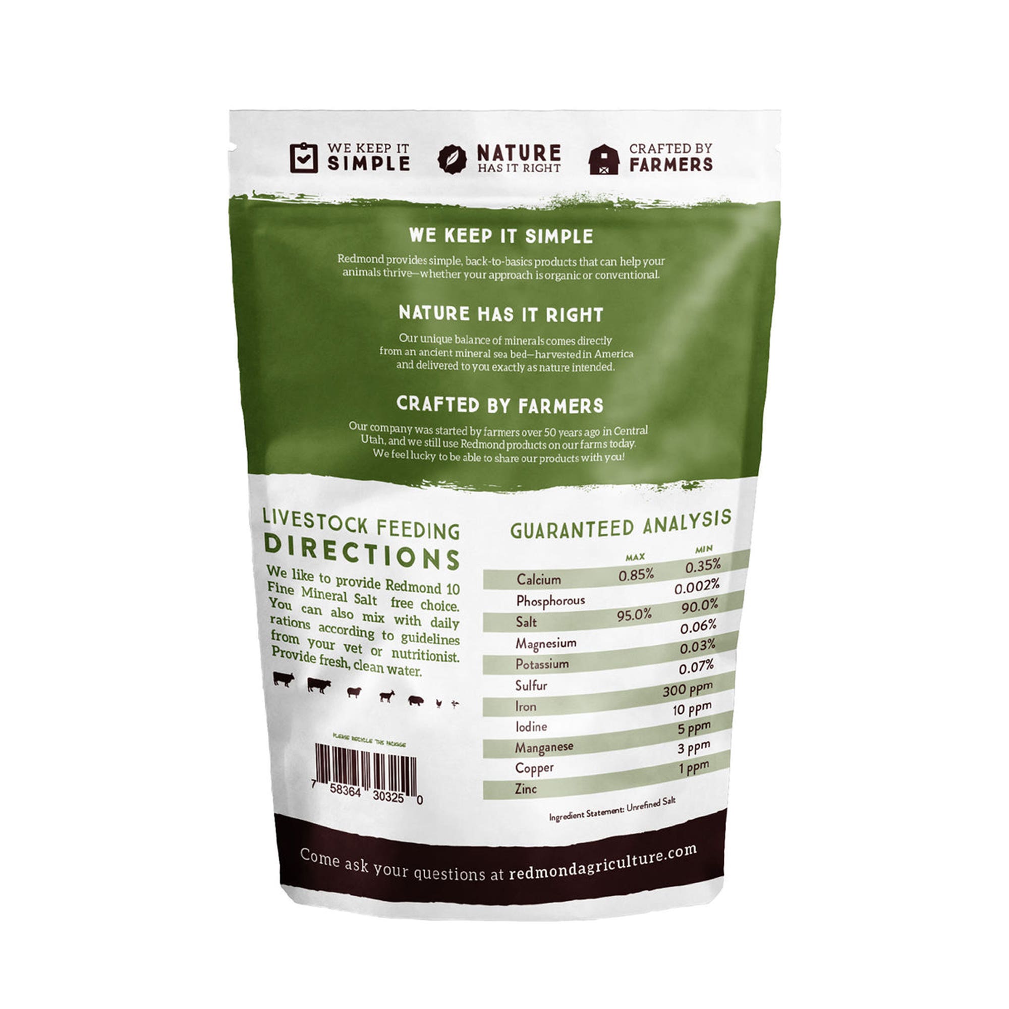Redmond Premium Mineral Salt 10 Fine, 5 lb, Bag