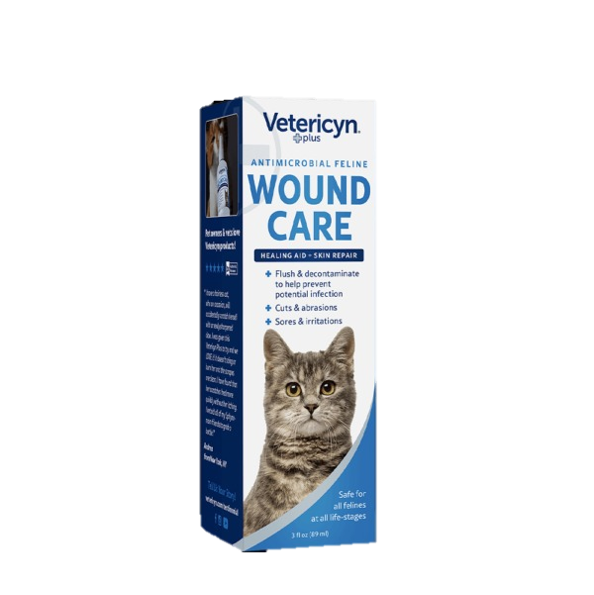 Vetericyn Plus Feline Antimicrobial Wound Spray, 3 oz