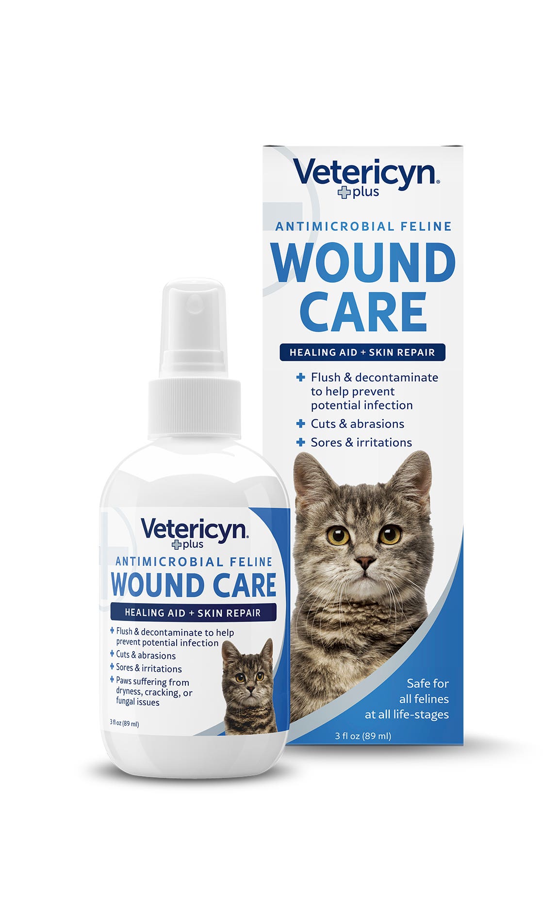 Vetericyn Plus Feline Antimicrobial Wound Spray, 3 oz