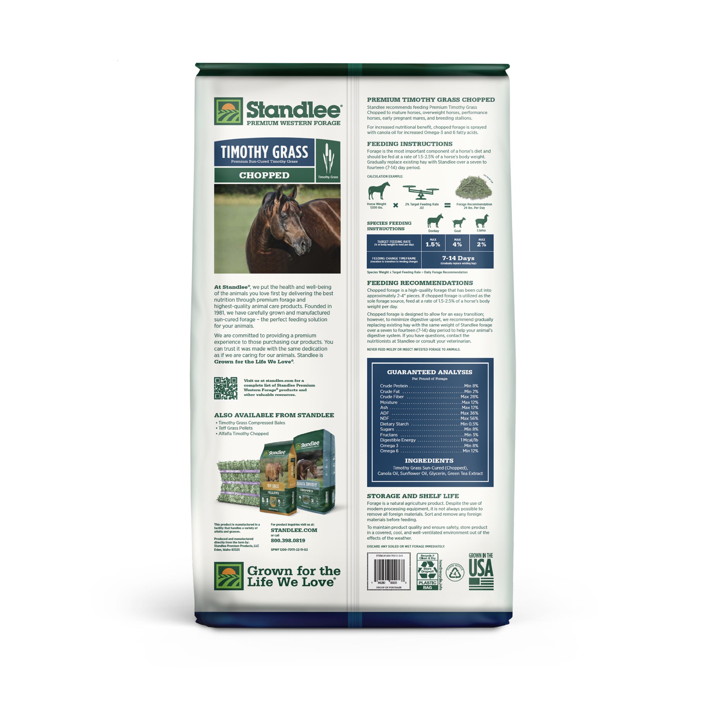 STANDLEE Premium Chopped Timothy, 25 Lb.