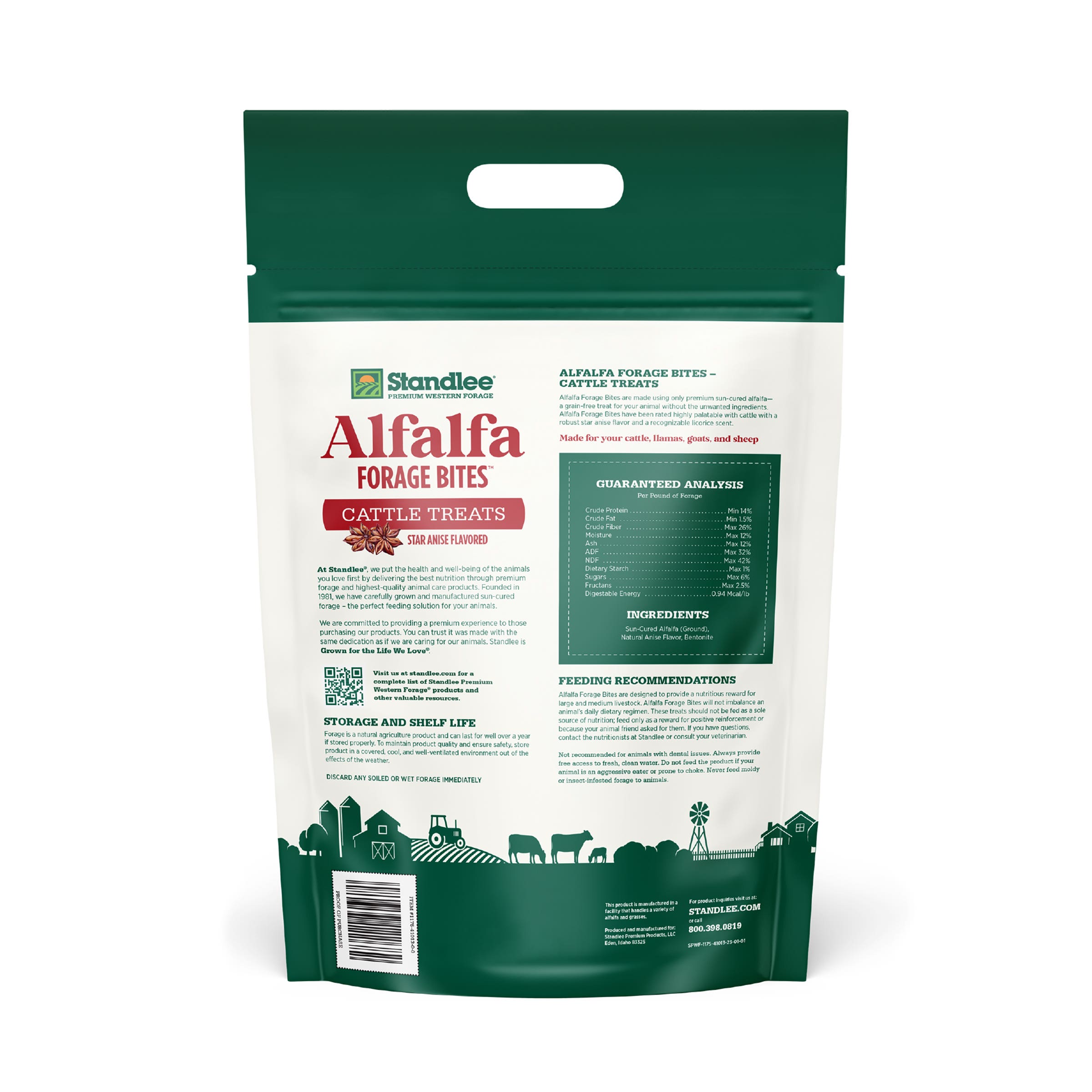 STANDLEE Alfalfa Forage Bites Cattle Treats, Star Anise Flavored