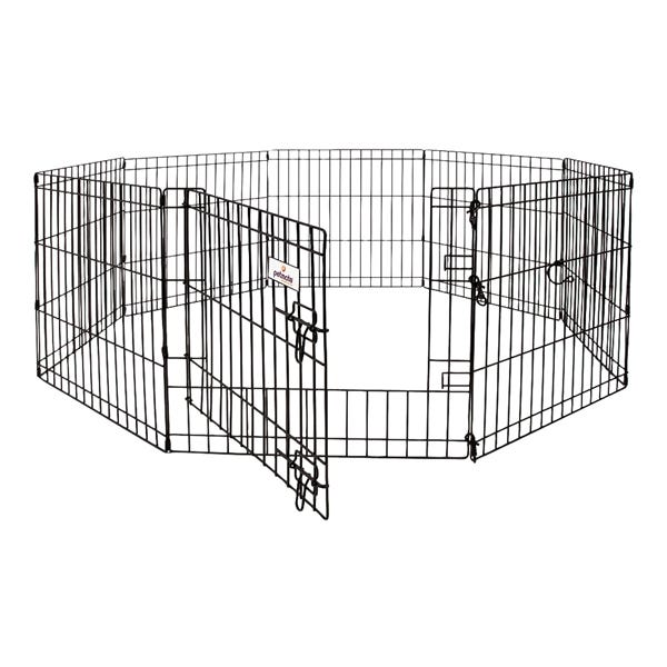 Petmate 55014 Exercise Pen with Door, 192 in OAL, 0.3 in OAW, 42 in OAH, Black