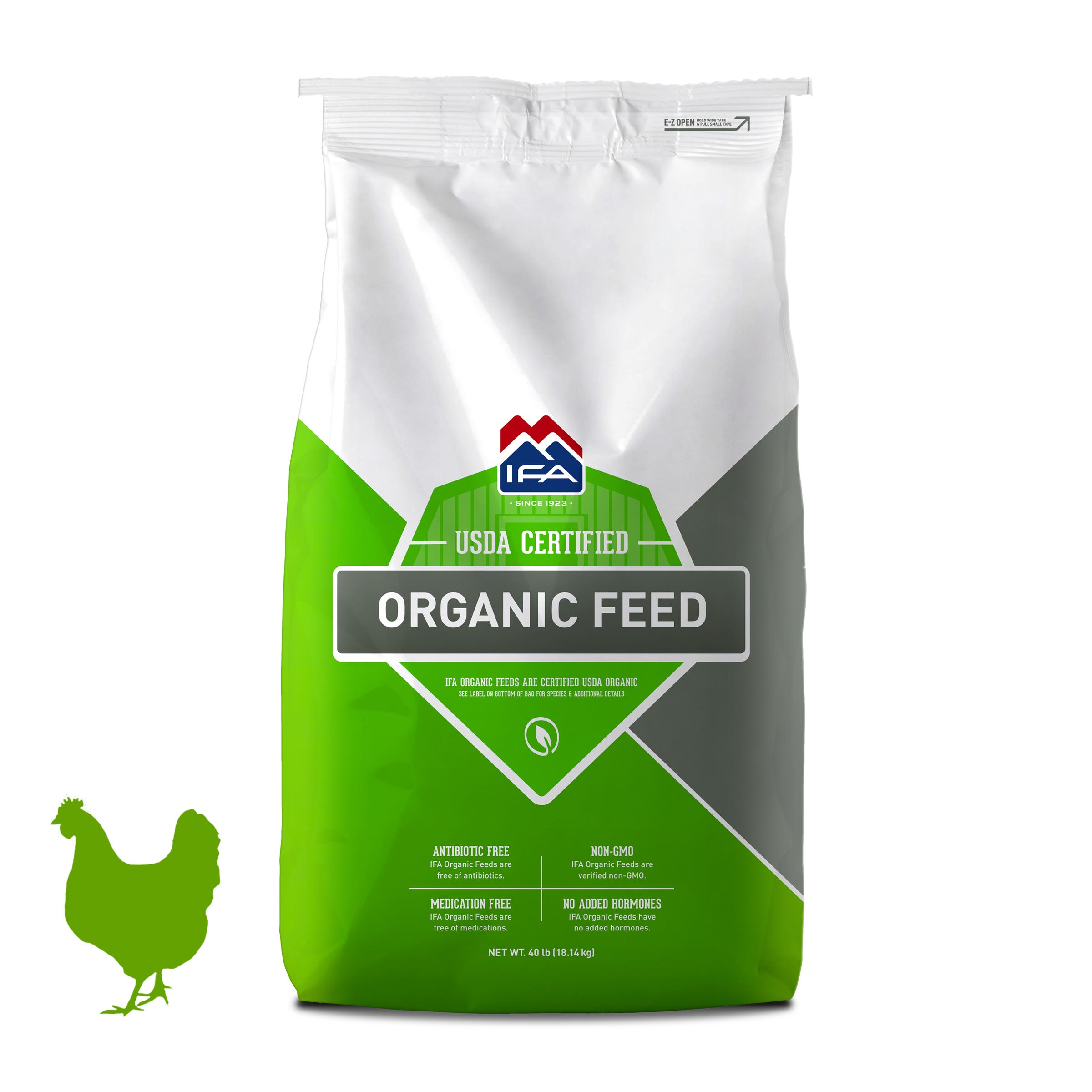 IFA Organic Poultry Grower Feed 17%, Pellet, 40 Lb. Bag