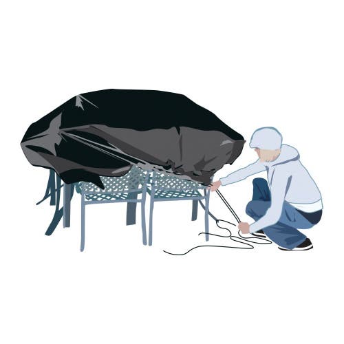 Dry Top 50066 Drawstring Tarp, 6 ft L, 6 ft W, 7 mil Thick, Nylon, Black