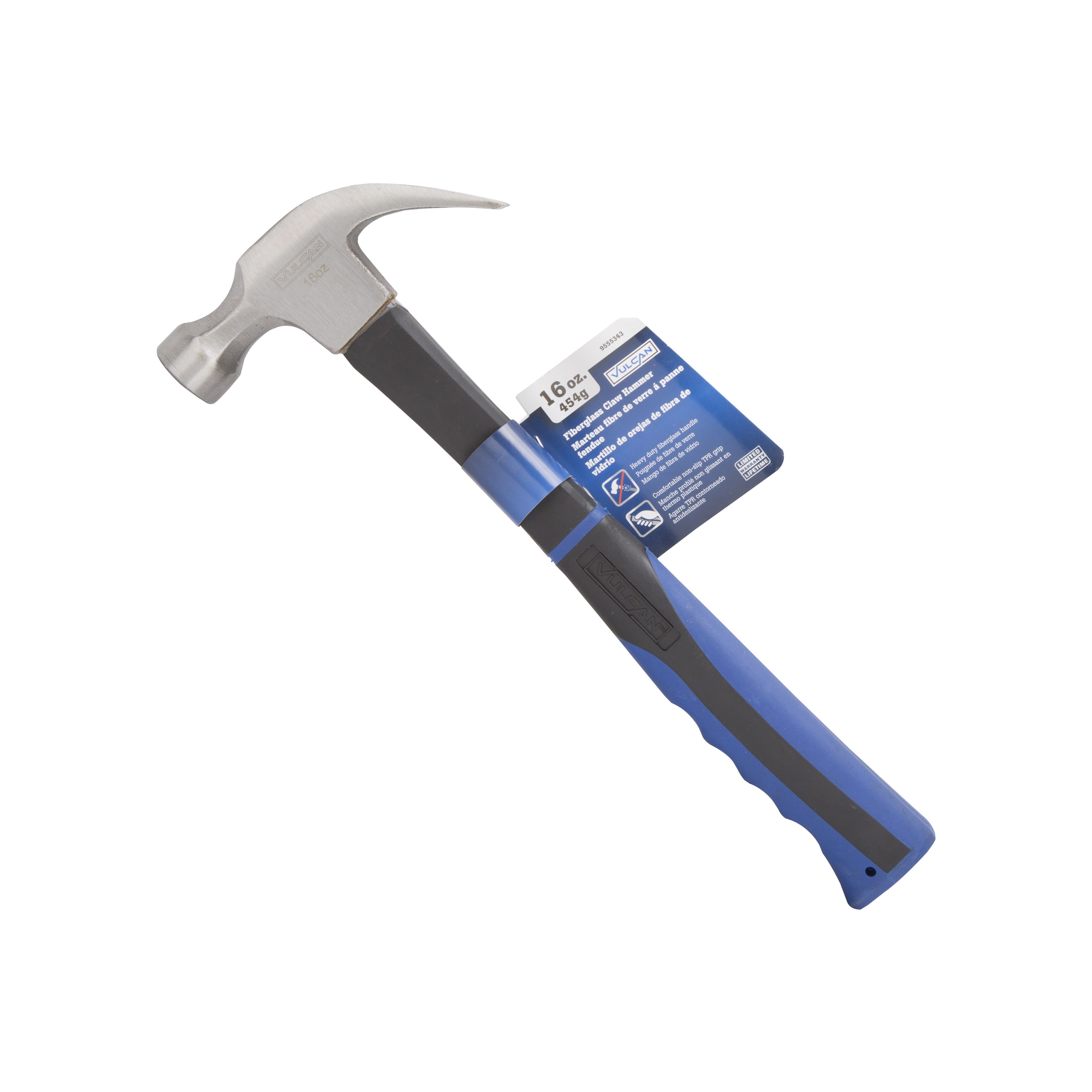 Vulcan JL60314 Hammer, 16 oz Head, Curved Claw Head, CS Head, 12-5/8 in OAL