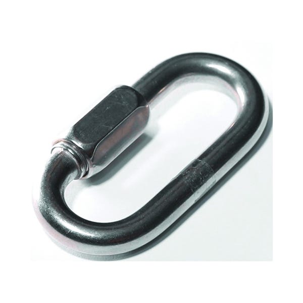 Baron 7350T-3/8 Quick Link, 7/16 in Opening, 3-1/8 in L x 3/8 in THK Dimensions, 1760 lb Working Load, Steel, Zinc