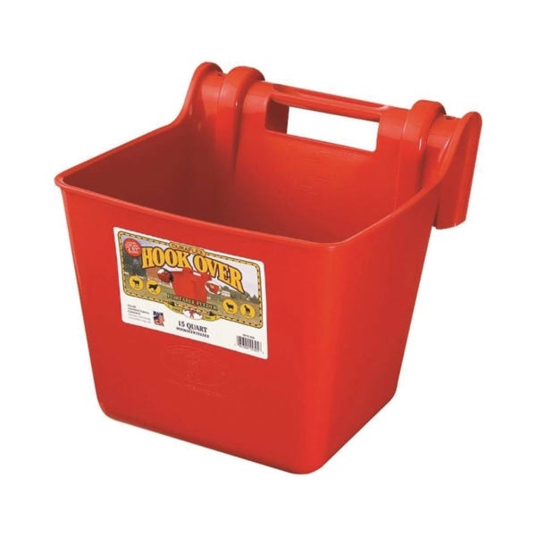 Little Giant Hook-Over Feeder, 15 qt, Red