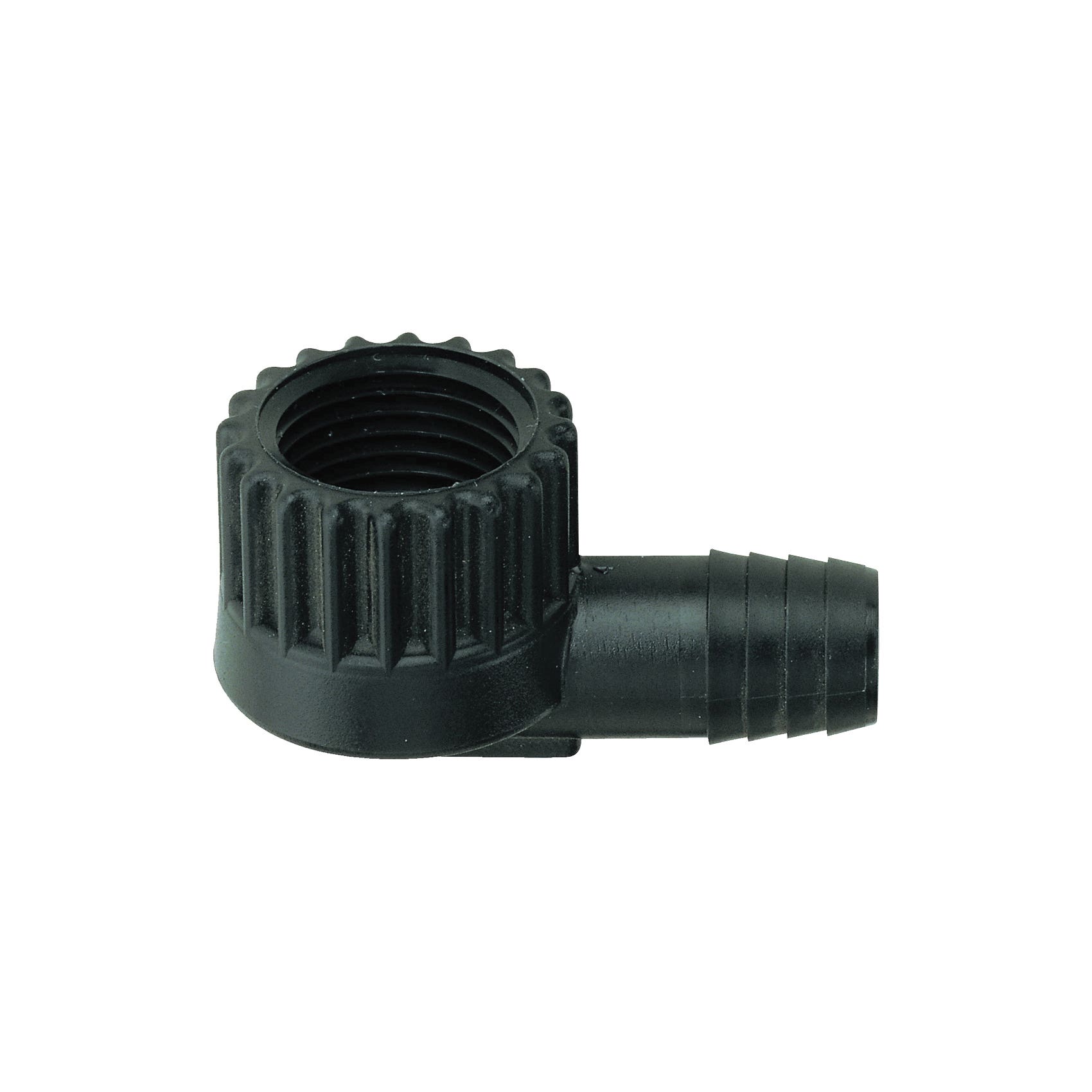 Toro Elbow, 3/8 x 1/2 in Connection, Barb x FNPT, Plastic