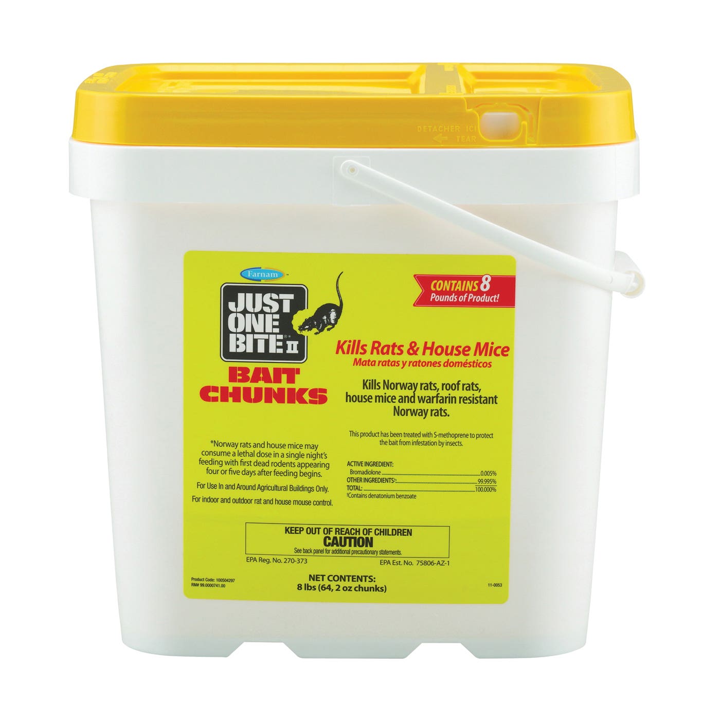 Starbar Just One Bite Mouse and Rat Killer, Solid, 2 oz Pail