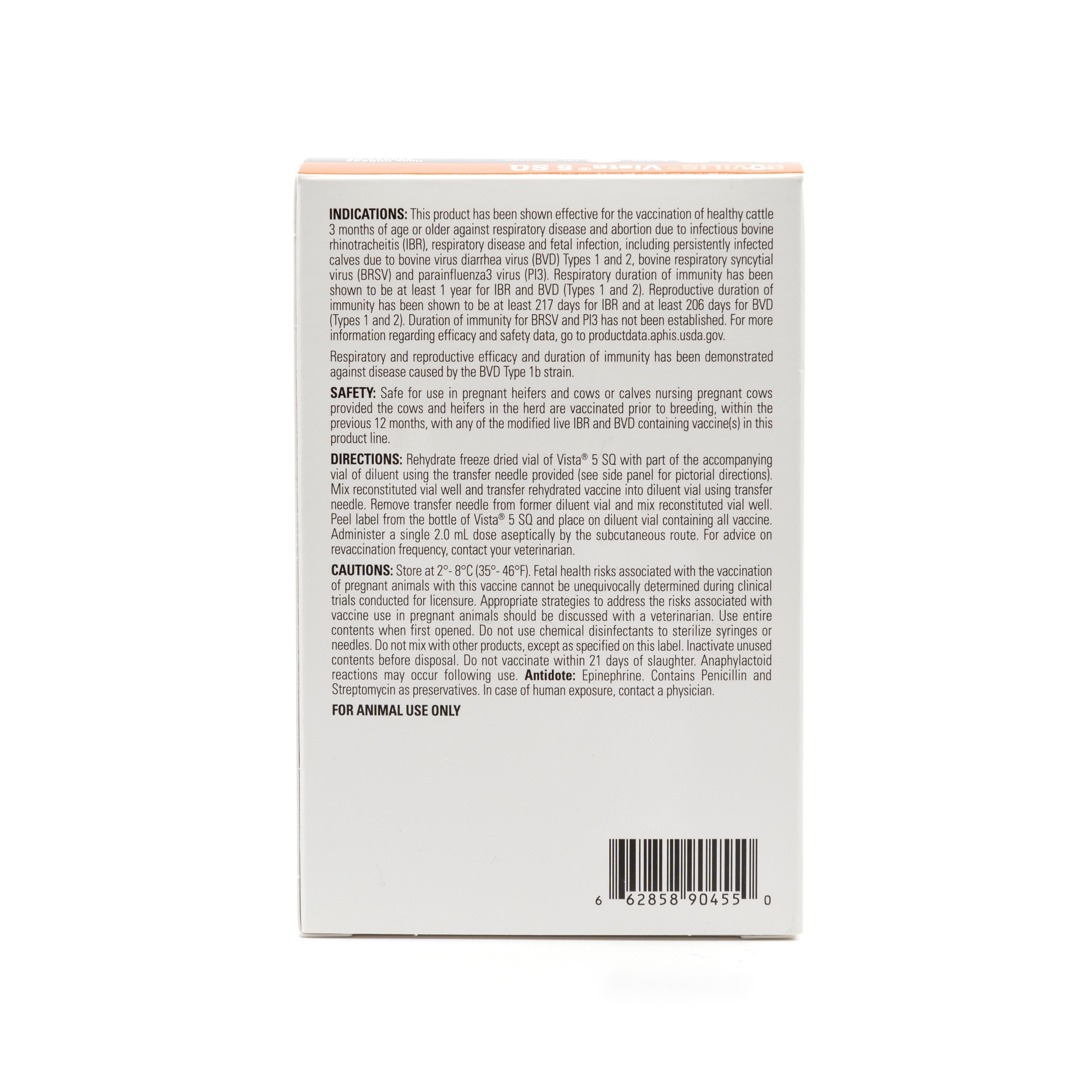 Merck Animal Health Vista Bovilis 5 SQ Cattle Vaccine, Powder, 50 dose (100 mL)