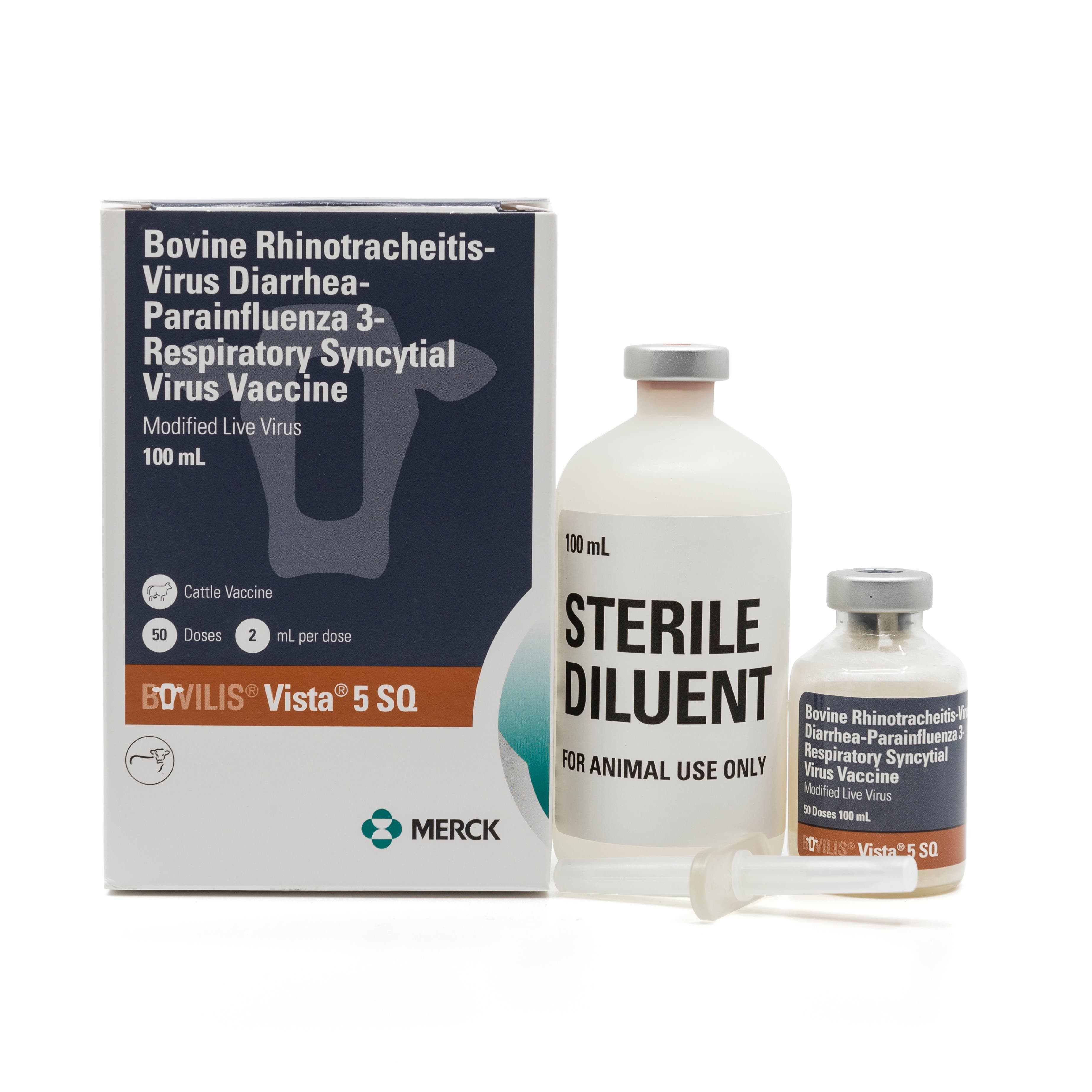 Merck Animal Health Vista Bovilis 5 SQ Cattle Vaccine, Powder, 50 dose (100 mL)