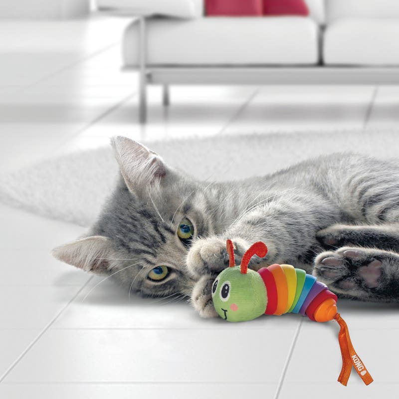 KONG Bat-a-Bout Clackz Caterpillar Cat Toy