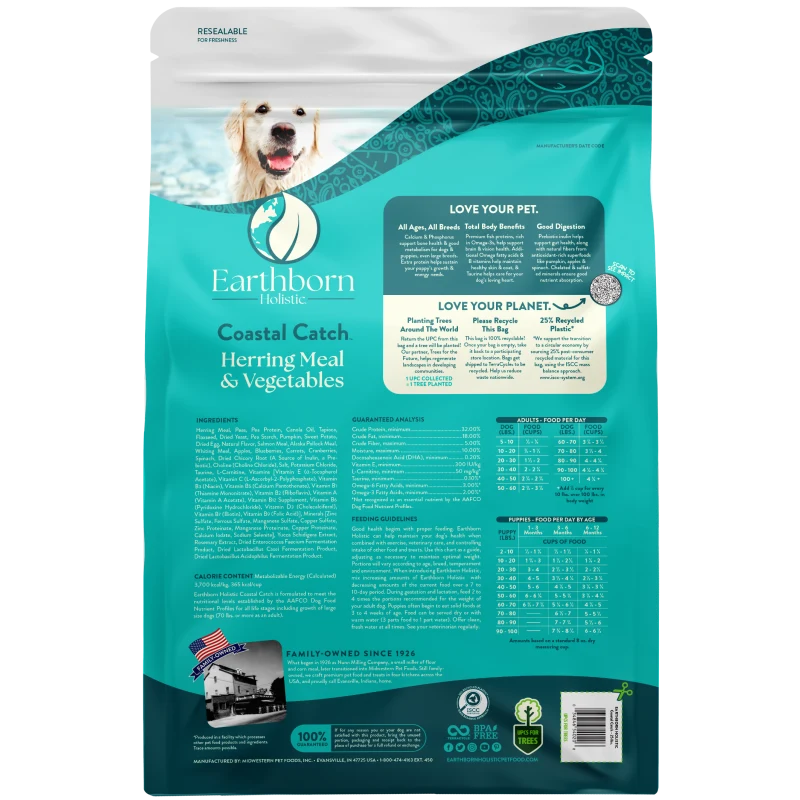 Earthborn Holistic Coastal Catch Dog Food, Dry, 14 lb