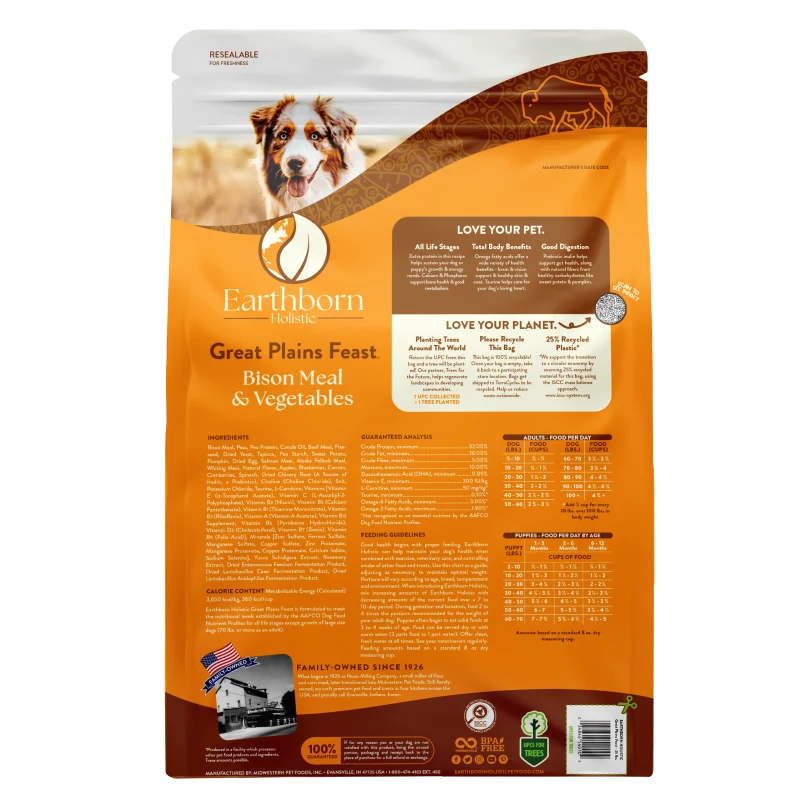 Earthborn Holistic Great Plains Feast Dog Food, Dry, 5 lb