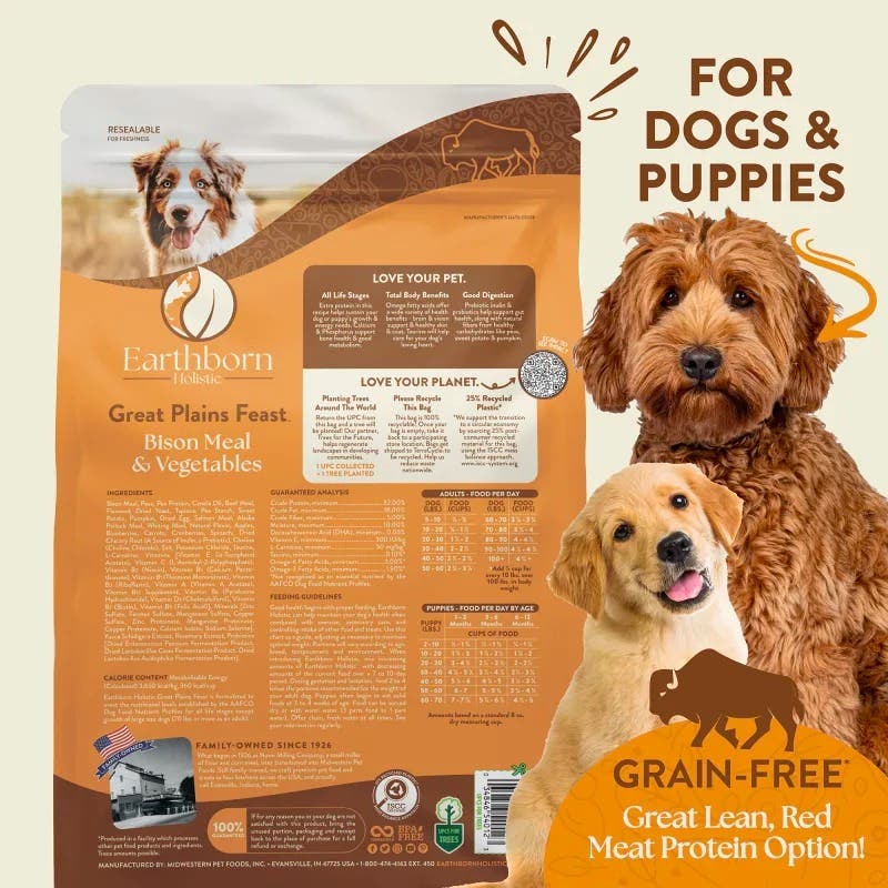 Earthborn Holistic Great Plains Feast Dog Food, Dry, 5 lb