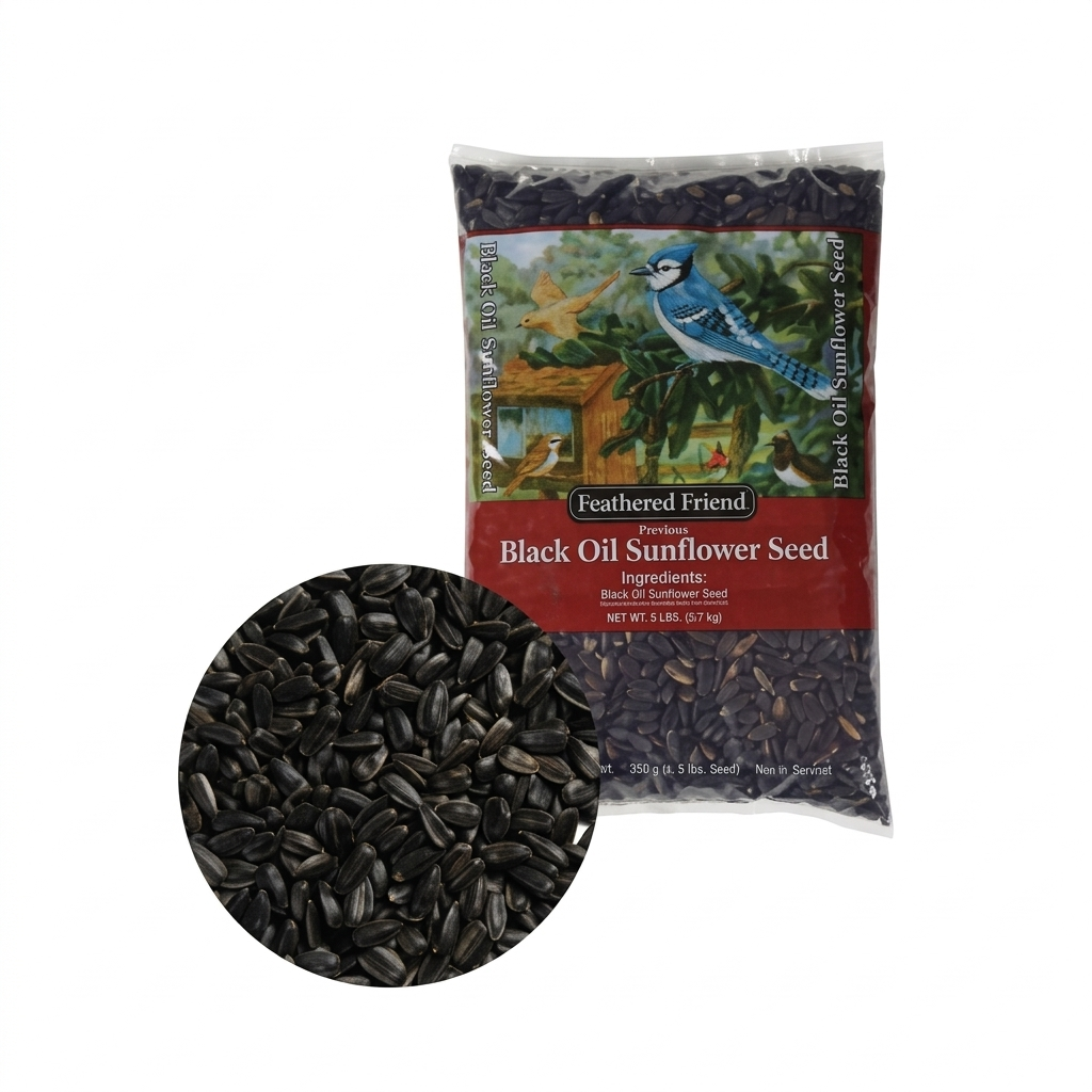 Feathered Friend Black Oil Sunflower Seed Wild Bird Food, 20 lb. Bag